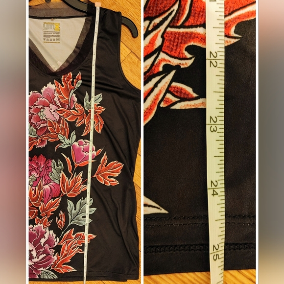Rare YMX by Yellowman MadKool Floral Tank w/ Chiffon Neckline – Size M/L - Picture 7 of 7